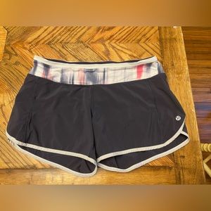 Lululemon running shorts-black with multicolor waistband
